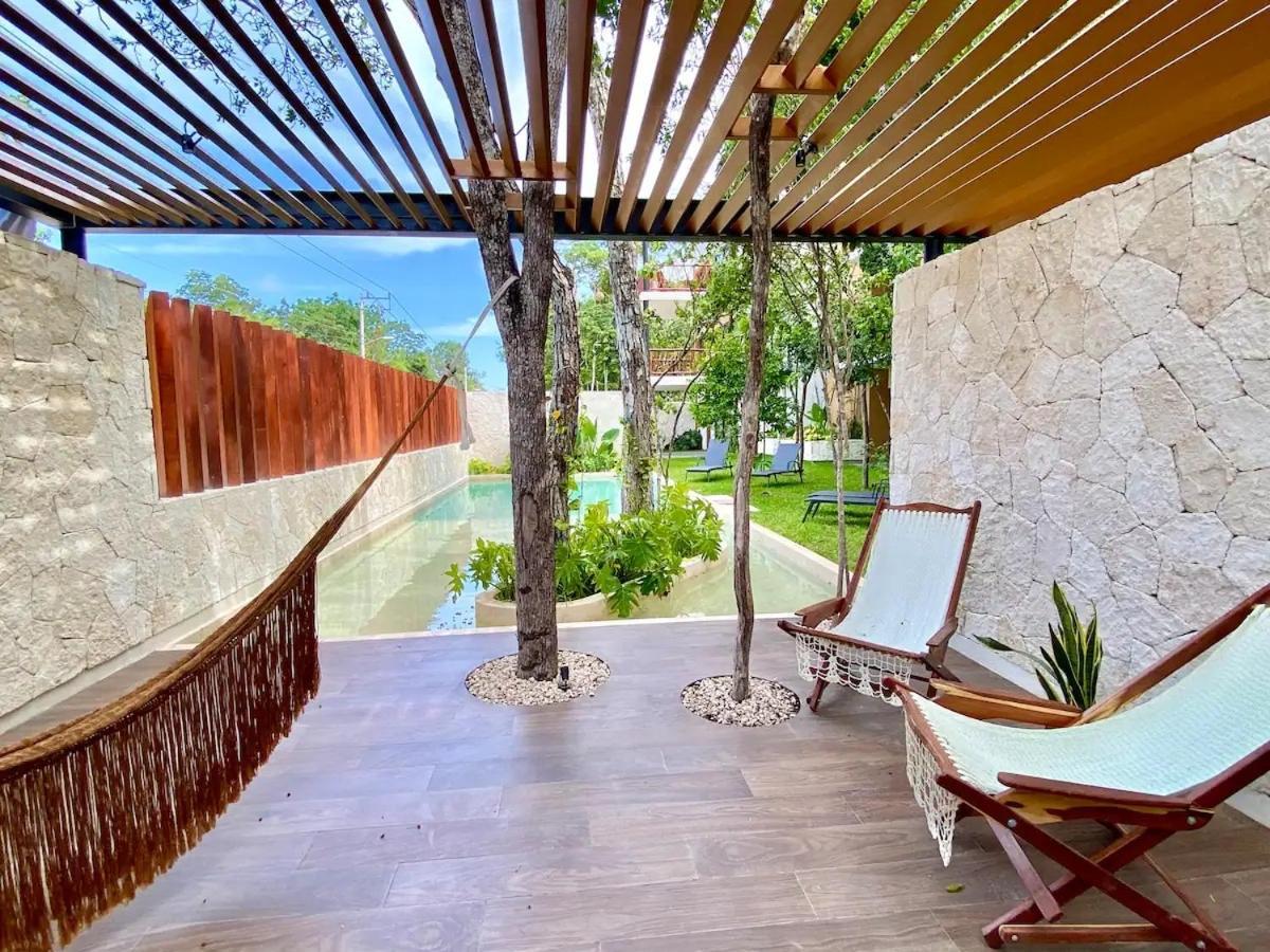 Loft increíble king size Alberca infinita,Gym en medio de la selva Tulum Exterior foto