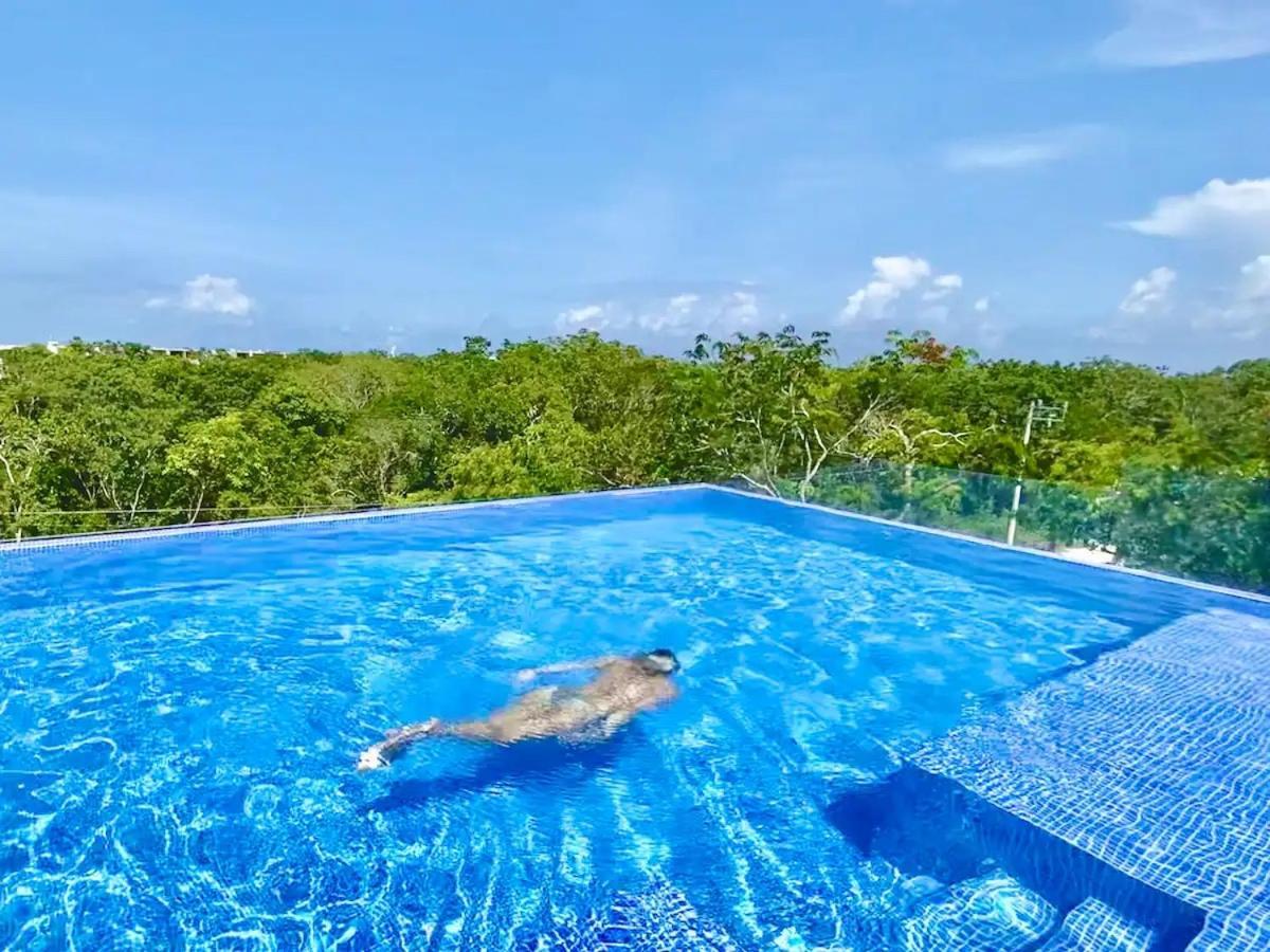 Loft increíble king size Alberca infinita,Gym en medio de la selva Tulum Exterior foto